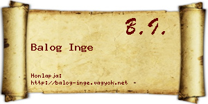 Balog Inge névjegykártya