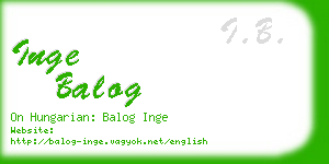 inge balog business card
